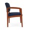 Lesro Lenox Wood Wide Guest Chair Wood Frame, Cherry, RF Blueberry Back, MD Ink Seat LW1201 - alternate 2